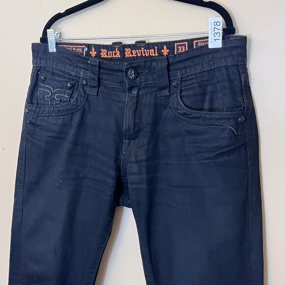 Rock Revival Steven Straight Y2K Jeans - Men's Size 33*29 (Fits 36*29) - Picture 2 of 14